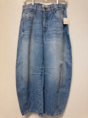 We The Free Good Luck Mid Rise Barrel Denim Jeans